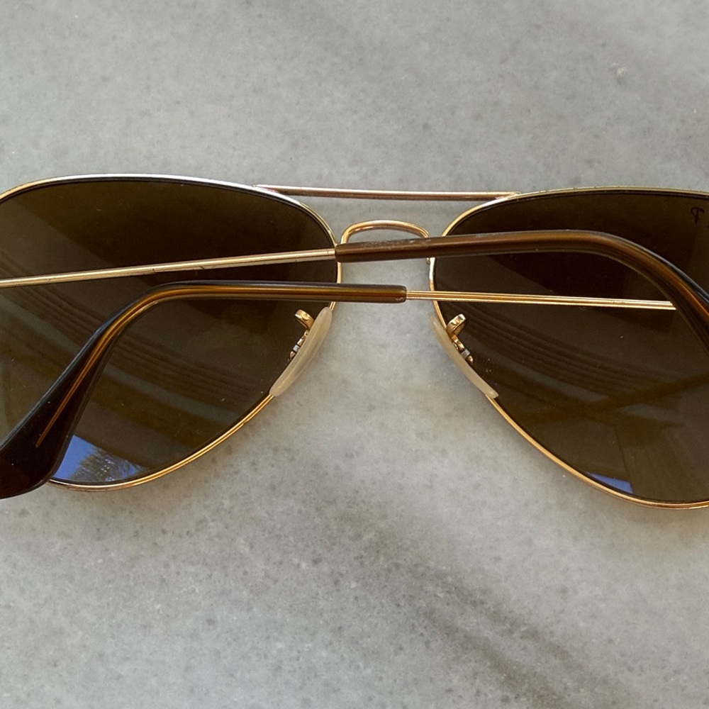 Ray-Ban Gold Frame Sunglasses with Brown Lenses - Picture 4 of 10